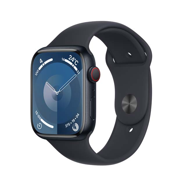 Apple Watch Series 9 ミッドナイトアルミニウムケース斜め画像