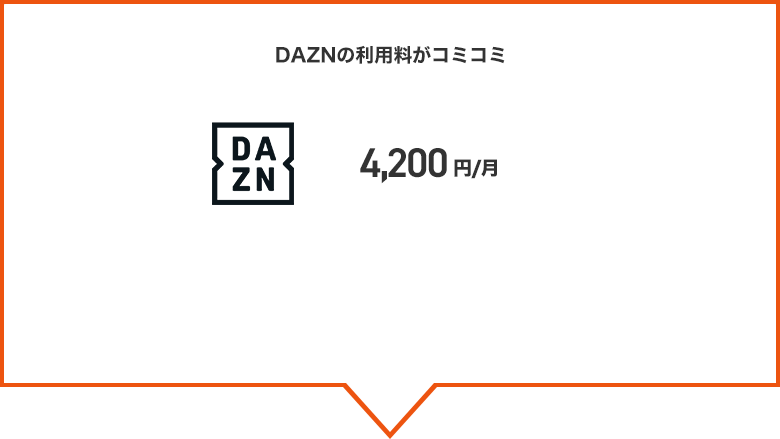 DAZNの利用料がコミコミ 4,200円/月