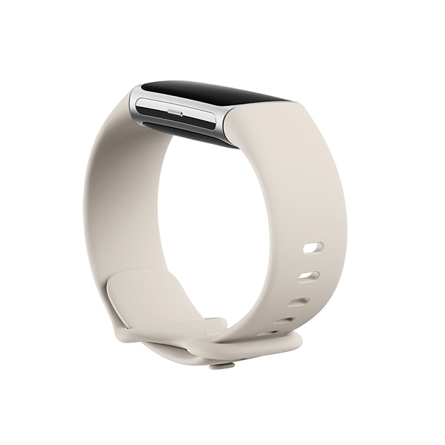 Fitbit Charge 6 Porcelain／Silver バンド斜め