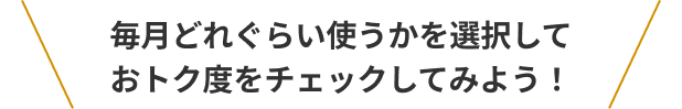 毎月どれくらい使うか数字を入れておトク度をチェックしてみよう!