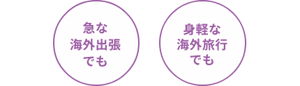急な海外出張でも 身軽な海外旅行でも