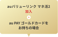 auマネ活バリューリンクプラン / auマネ活プラン＋5G／4G加入＋au PAY ゴールドカードをお持ちの場合