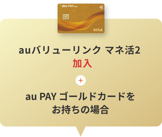 auマネ活バリューリンクプラン / auマネ活プラン＋5G／4G加入＋au PAY ゴールドカードをお持ちの場合